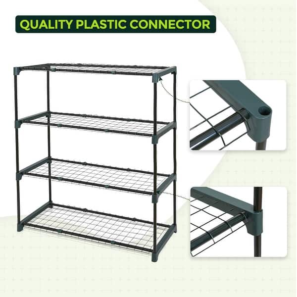EAGLE PEAK Greenhouse Shelving Staging Double 4 Tier, Outdoor/Indoor